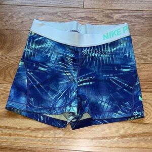 Nike Teal and Blue Graphic Shorts